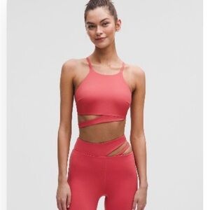Lululemon Cutout Sports Bra Desert Rose Size Medium